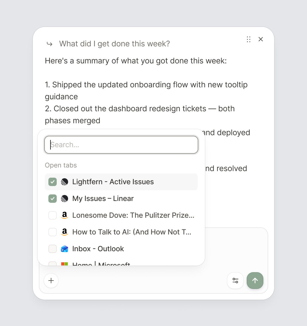 Tab context